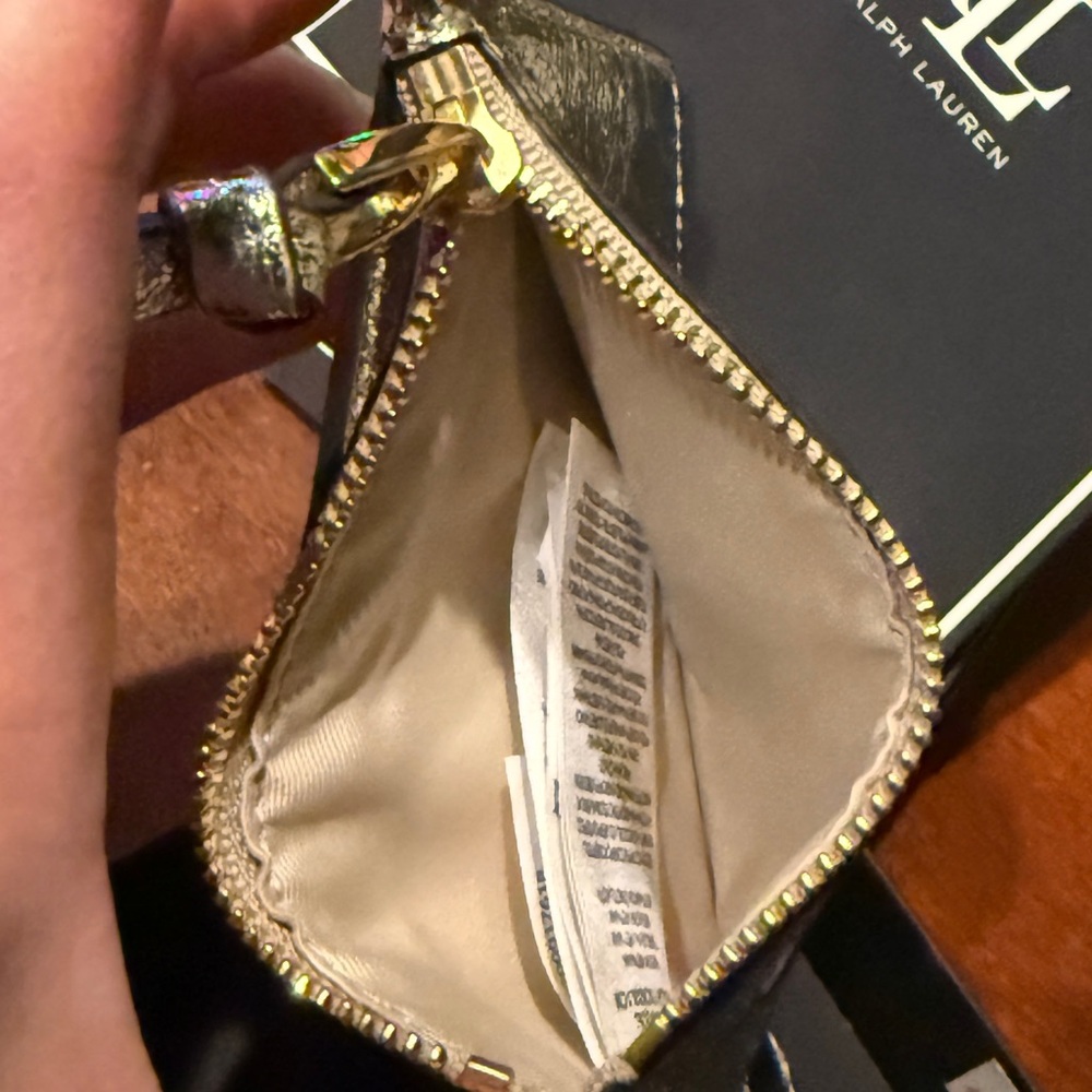 Ralph Lauren Metallic Gold Card Case with Chain - Picture 9 of 9